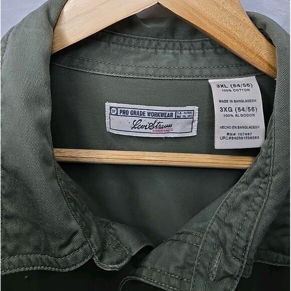 Levi Strauss Signature Pro Grade Workwear Button Shirt, Sz 3XL, Green - Picture 5 of 10